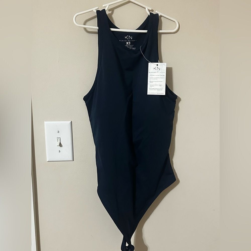 NWT Klassy Network Navy Padded Bodysuit XS